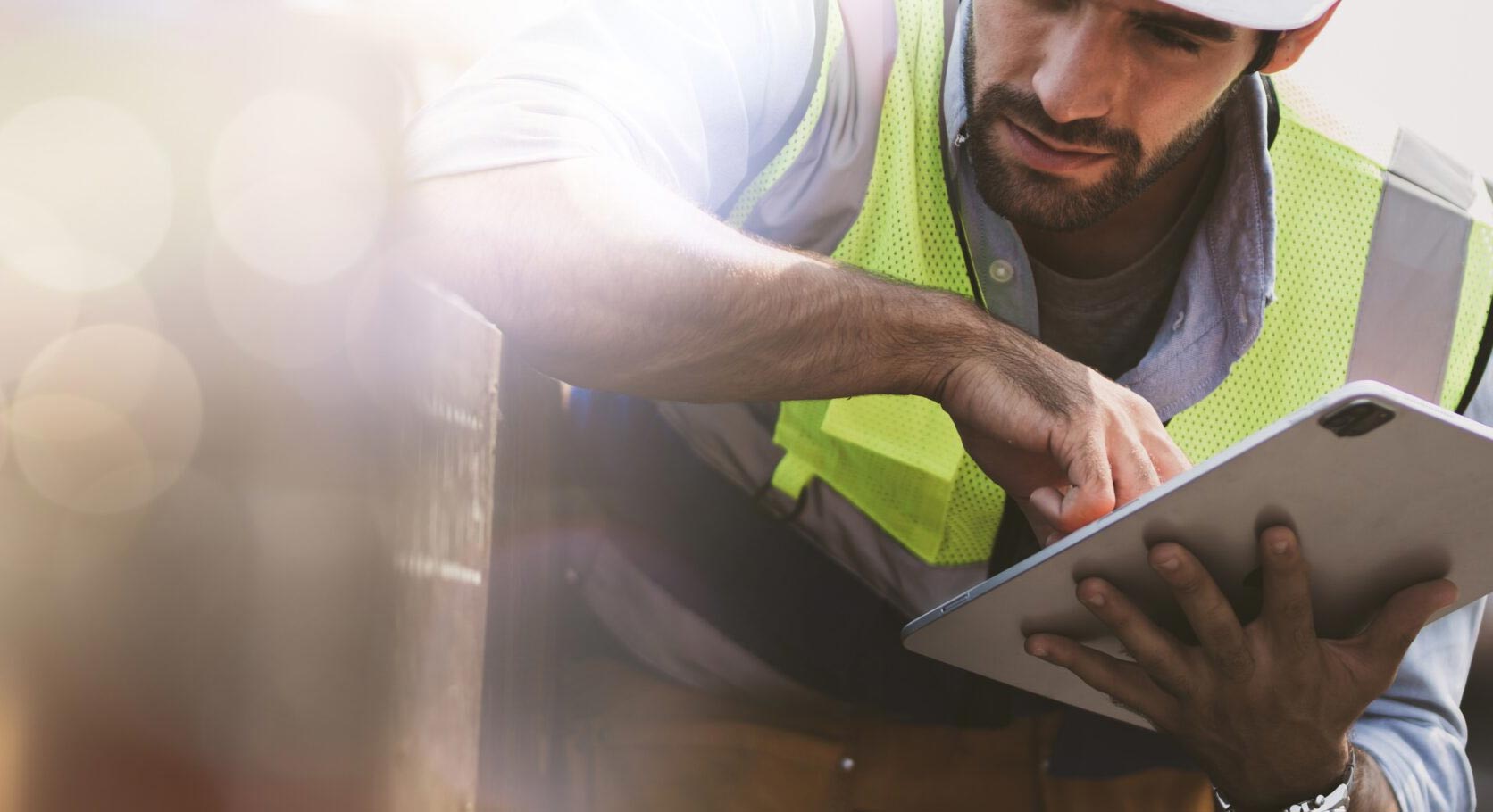 man working with a tablet