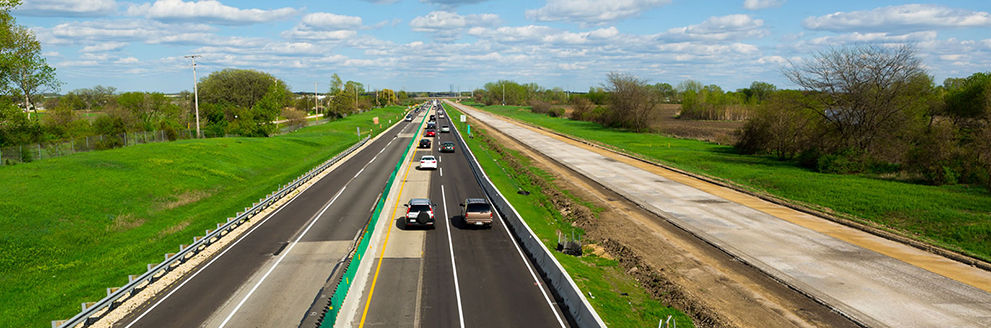 Highway with vehicles